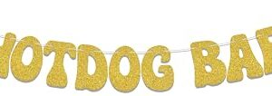 Hotdog Bar Banner,Hotdog Birthday Party Decorations,Fiesta Birthday Food Party Decor,Build Your Own Hot Dog Sign,Flaming Hot Dog Sausage Home Party Supplies Gold Red