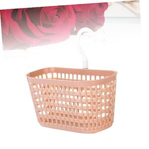 CIYODO Plastic Storage Hanging Basket with Rotatable Hook Kitchen and Bathroom Organizer for Sponge Soap Brush Drain Basket Pink Versatile Storage Solution for Shelves and Showers