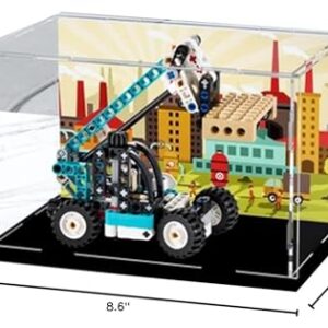 Acrylic Display Case Box Compatible Lego 42133 Telescopic Boom Forklift Model, Protection, Dustproof Display Case Gift Model, Transparen,Compatible with Lego (Only Display Case )