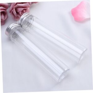 FUNOMOCYA 2pcs Clear Container Test Tubes with Lids Plastic Terrarium Containers with Lids Cosmetic Containers Travel Lotion Bottle