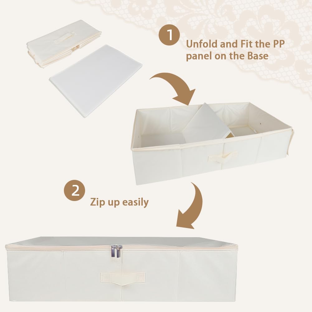 Phaicoilo Large Wedding Dress Storage Box - Beige Preservation Box with 30Pcs Acid-free Tissue Paper