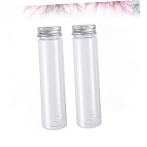 FUNOMOCYA 2pcs Clear Container Test Tubes with Lids Plastic Terrarium Containers with Lids Cosmetic Containers Travel Lotion Bottle