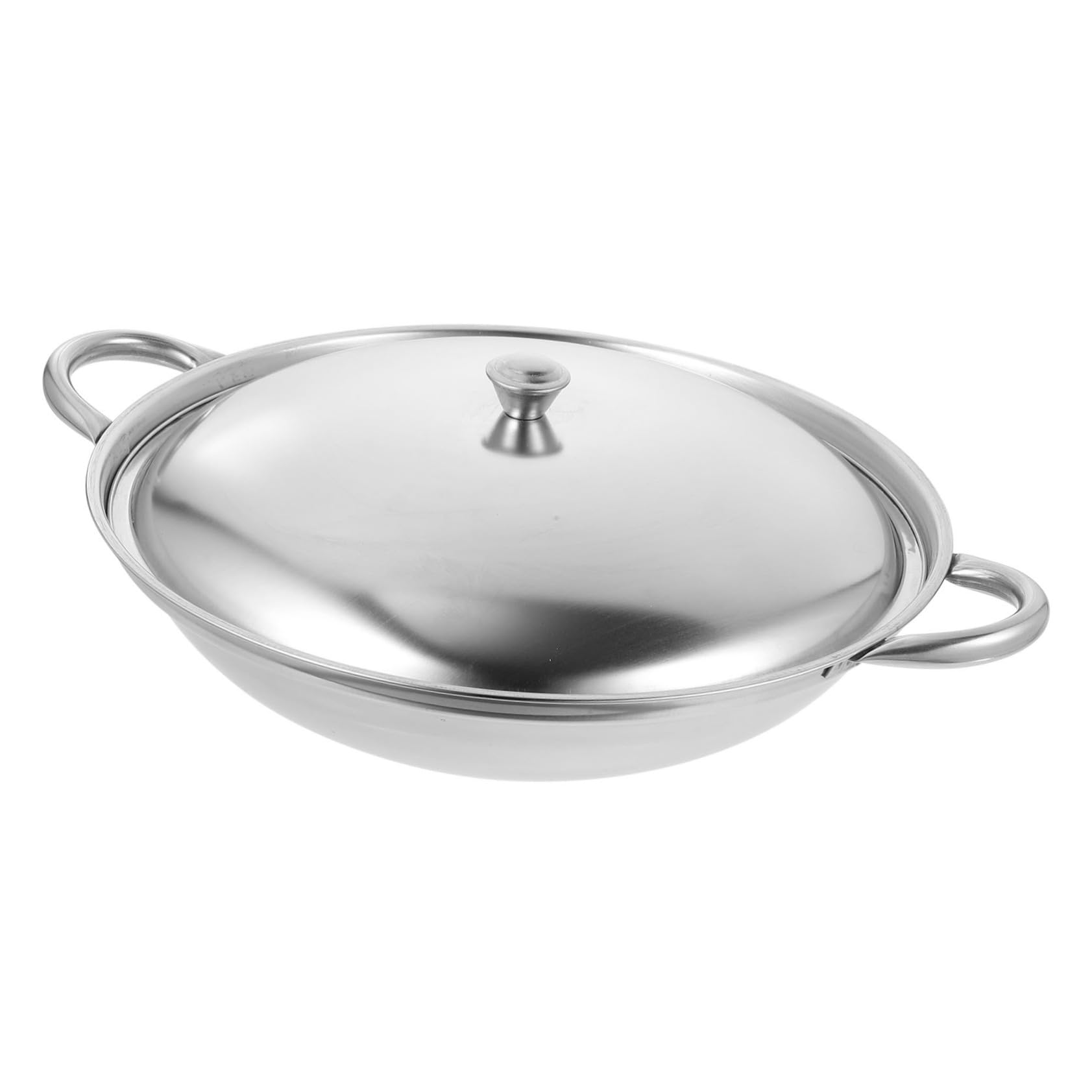 Cabilock Dry Pan with Lid Nonstick Pan Nonstick Wok Pan Paella Cooking Pan Stir Fry Skillet Wok Skillet Reheating Pot Stewpot Skillet Pow Pan Stainless Steel Pans Korean Pot Mini China