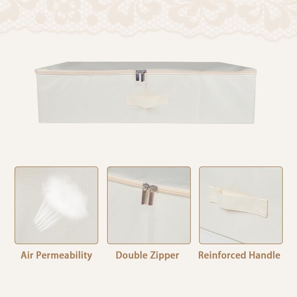 Phaicoilo Large Wedding Dress Storage Box - Beige Preservation Box with 30Pcs Acid-free Tissue Paper