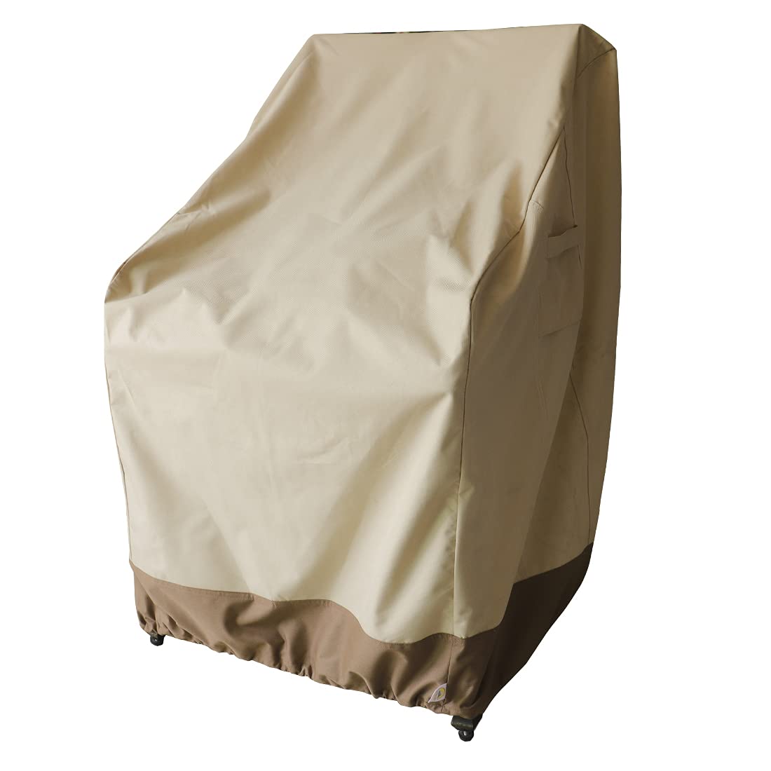 Vanteriam Patio Chair Covers for Outdoor Lawn Furniture Waterproof - 600D Heavy Duty and Waterproof Patio High Back Chair Covers - W29''x D30''x H37.5'' Beige & Brown 2 Pack