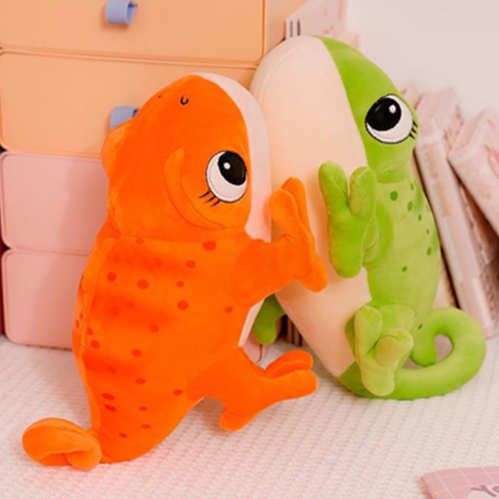 OUKEYI 11.8 Inch/30cm Lizard Plush Pillow, Cute Chameleon Plush Doll, Kawaii Stuffed Animal Lizard Plush Toy Hugging Pillow,Cute Sofa Room Decoration, Gifts for Kids Boys Girls (green)