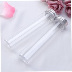 FUNOMOCYA 2pcs Clear Container Test Tubes with Lids Plastic Terrarium Containers with Lids Cosmetic Containers Travel Lotion Bottle