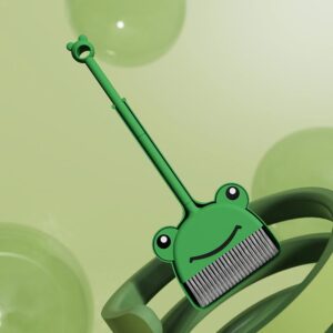 Children's Small Broom Dustpan Set, Mini Cleaning Set-Green Frog