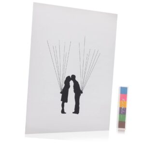 showeroro fingerprint check-in painting guestbook personalized book guest book wedding signature photo frame wedding book for wedding supplies chemical fiber canvas balloon substitute bride