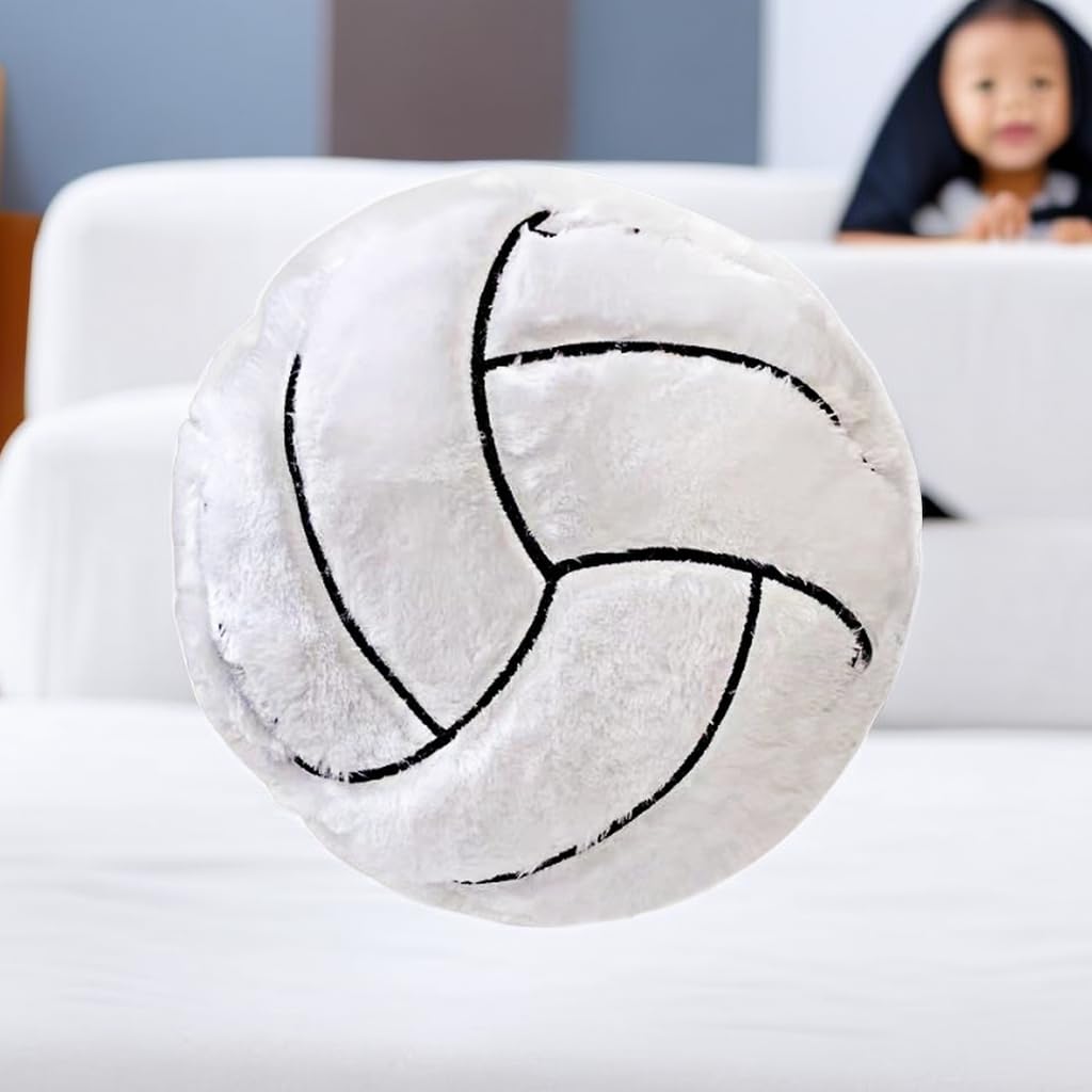 OPHRBU Volleyball Sports Pillow Fluffy Soft Throw Pillow Toy ，14" Durable Sport Basketball Plush Toys,Plush Pillow Toys Gift for Kids Boy Girls Children Room Decoration