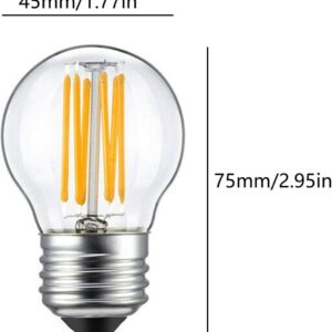 WERFACTORY LED E26 Base 6W Bulb Warm White 2700K Tiffany Lamp Table Floor Pendent Chandelier, AC110V(6 Pack)