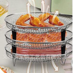 Air Fryer Accessories，Upgrade Air Fryer Rack-Air Fryer Three Stackable Racks for Gowise Phillips USA Cozyna Ninjia Airfryer,Air Fryer Rack Fit all 4.2QT - 5.8QT air fryer,Oven,Pressure Cooker