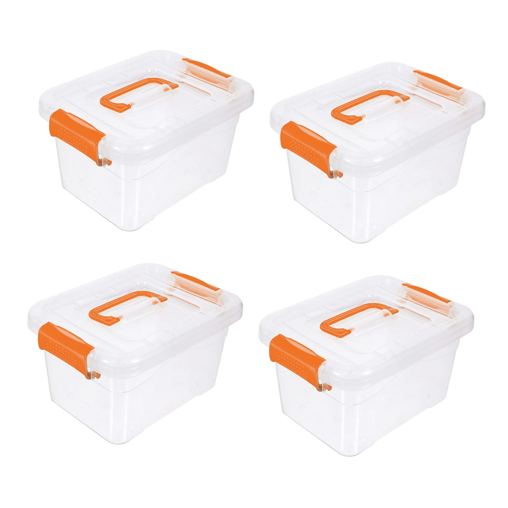 KOMBIUDA 4pcs Box Portable Storage Box Clear Stand Clear Handbags Small Plastic Bins 16 Quart Storage Containers with Lids Toy Containers with Lids Storage Containers for Organizing Make up