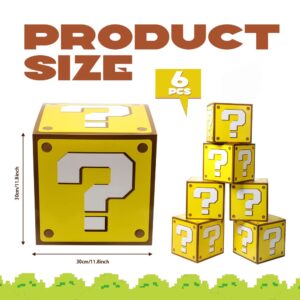 SUYEPER 6PCS Big Question Boxes For Birthday Party Game Party Favor Props Boxes (11.8 x 11.8 Inch)