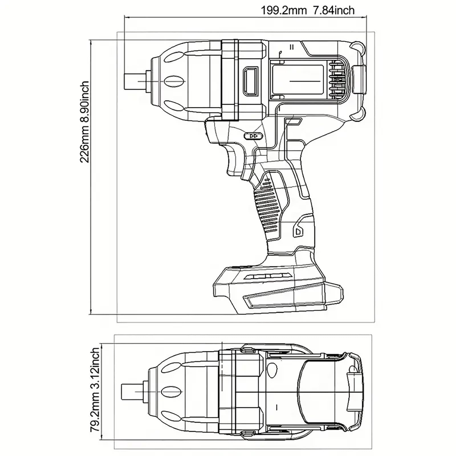 1/2 Inch Cordless Impact Wrench for Makita 18V Battery - 580 Ft-lbs (800N.m) Brushless High Torque Electric Power Impact Gun,2300RPM Driver Wrench for Car Tires Truck