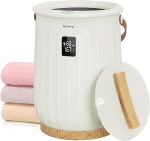 keenray towel warmer bucket, hot towel warmer with timer and temperature display, heat time 15/30/45/60 min adjustable, child safety lock, towel warmer for bathroom, hot tub, spa, cl27