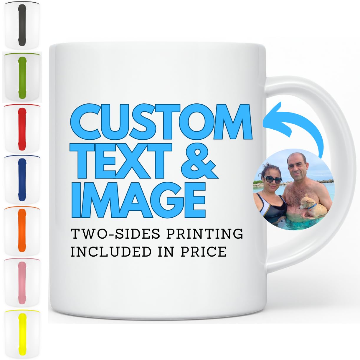 Personalized Coffee Mug - Design Custom Cup with Photo Text and Logo Novelty Customized Gifts for Women and Men Coffee Cup Tea Cup Taza Personalizada 11oz (Two-Sides)