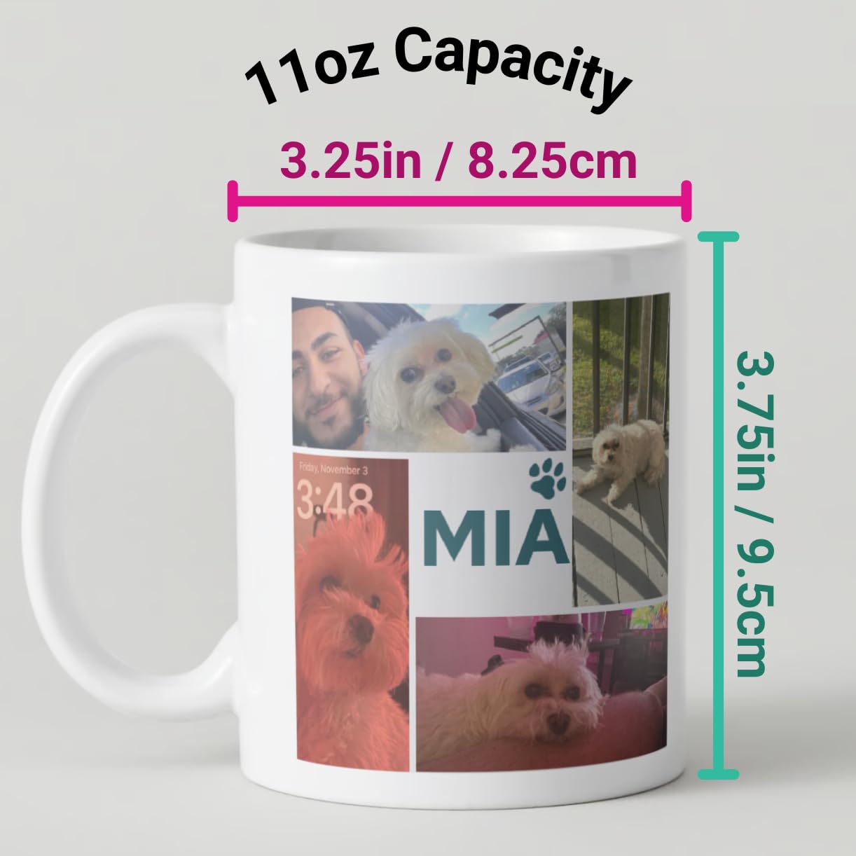 Personalized Coffee Mug - Design Custom Cup with Photo Text and Logo Novelty Customized Gifts for Women and Men Coffee Cup Tea Cup Taza Personalizada 11oz (Two-Sides)