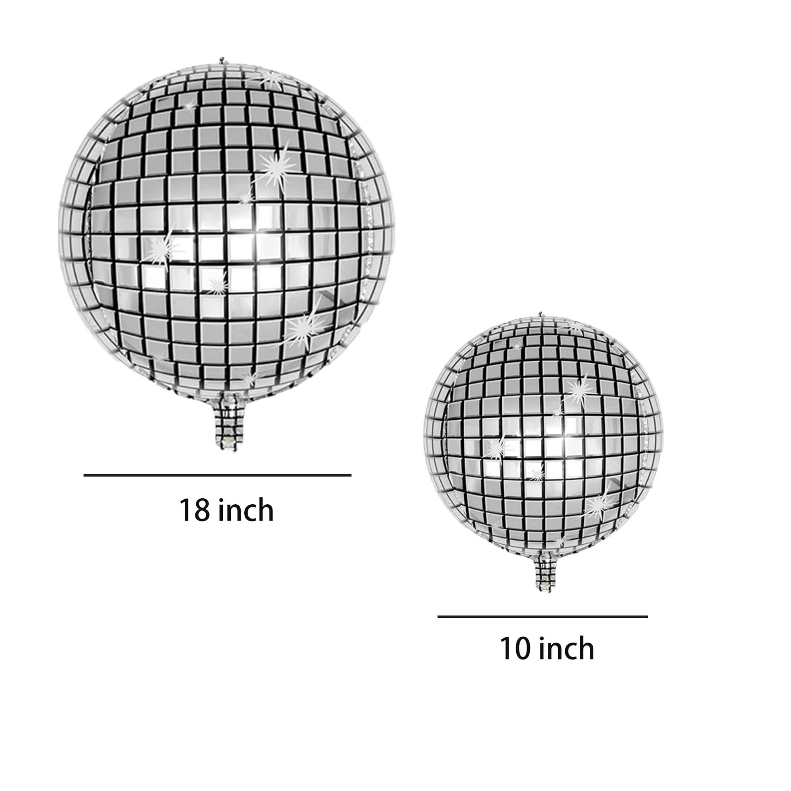 10 PCS Silver Disco Balloon 4D Round Balloon 70s 80s 90s Theme Disco Balloon Decorations Bachelorette Party Birthday Party Supplies