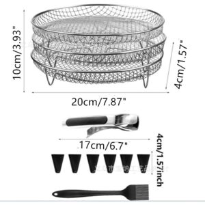 Air Fryer Accessories，Upgrade Air Fryer Rack-Air Fryer Three Stackable Racks for Gowise Phillips USA Cozyna Ninjia Airfryer,Air Fryer Rack Fit all 4.2QT - 5.8QT air fryer,Oven,Pressure Cooker