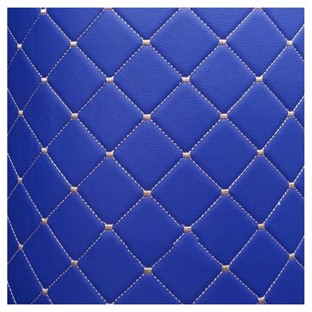 VAKUUM Faux Leather Quilted Leather Diamond Stitch Padded Cushion Linen Wadding Faux Leather Interior Vehicle Upholstery Fabric White Leatherette Fabric (Color : Treasure Blue, Size : 1.4X4m)