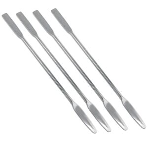 meuey lyot stainless steel lab laboratory mini double-ended spatula semi-micro shovel conical arrow end flat end -4pcs