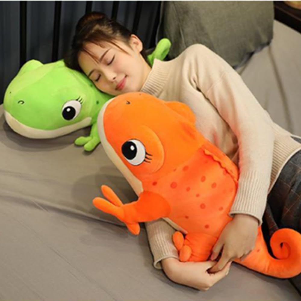 OUKEYI 11.8 Inch/30cm Lizard Plush Pillow, Cute Chameleon Plush Doll, Kawaii Stuffed Animal Lizard Plush Toy Hugging Pillow,Cute Sofa Room Decoration, Gifts for Kids Boys Girls (green)