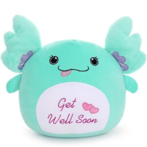 beniny 18" get well soon axolotl plush pillow - get well soon axolotl stuffed animal - plush toy gifts for women - feel better gifts for kids women