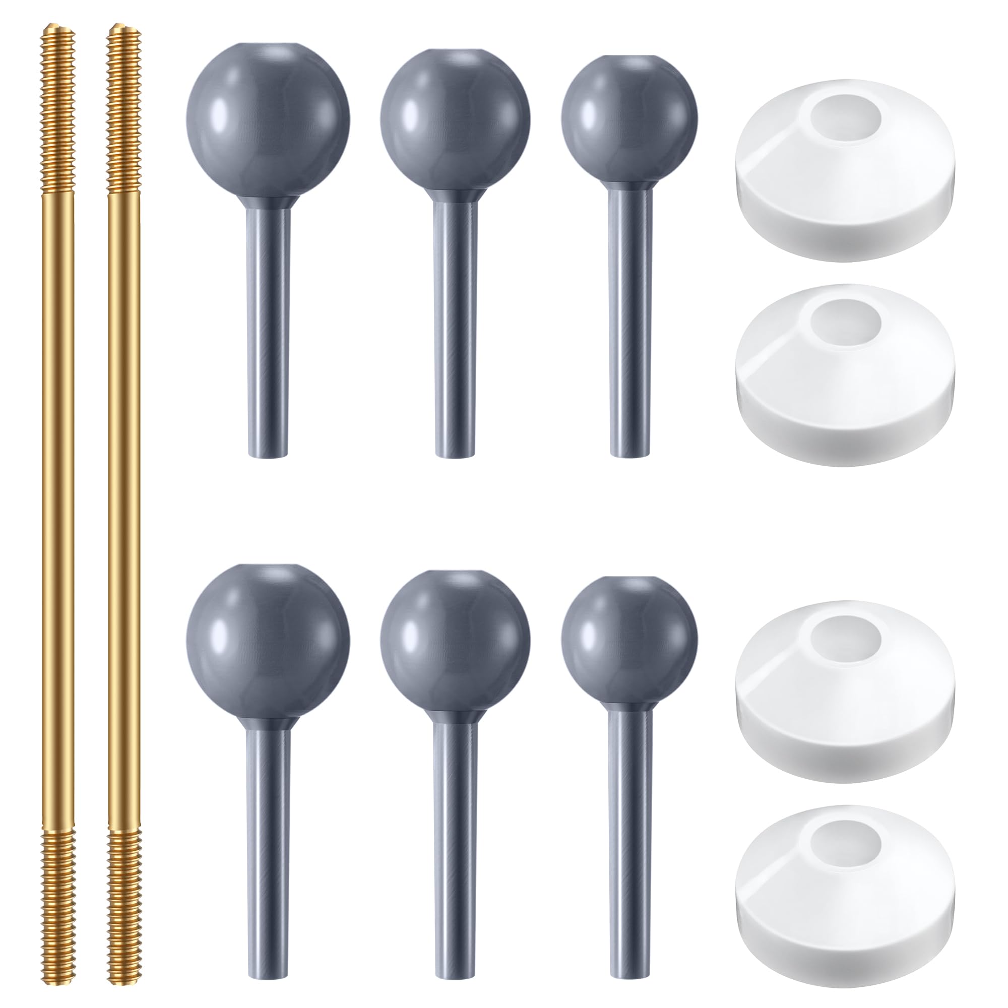 Enhon 2 Pack Universal Pop Up Drain Ball Rod Assembly, Sink Ball Rod Assembly Compatible with Pop Up Stopper, Pivot Rod Bathroom Sink Repair Kit, includes 3 Sizes of Pop Up Balls and Cone Washers