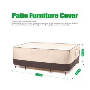 F&J Outdoors Patio Furniture Cover, Waterproof UV Resistant for Table & Chairs Set, 62"Wx42"Dx27.5"H