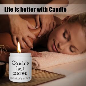 Coach Candle Funny Coach Gifts for Women Men for Mothers Day from Student - 7oz Coach’s Last Nerve Lavender Scented Soy Candle - Unique Birthday Christmas Gifts for Coach Female Male