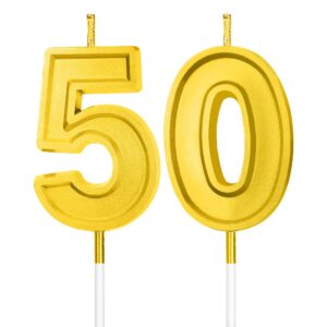 50th birthday candles for cake, 50th birthday decorations for men, 50th birthday cake topper gold 50th birthday candle for 50th birthday men 50th birthday gifts for men & women birthday cake sparklers