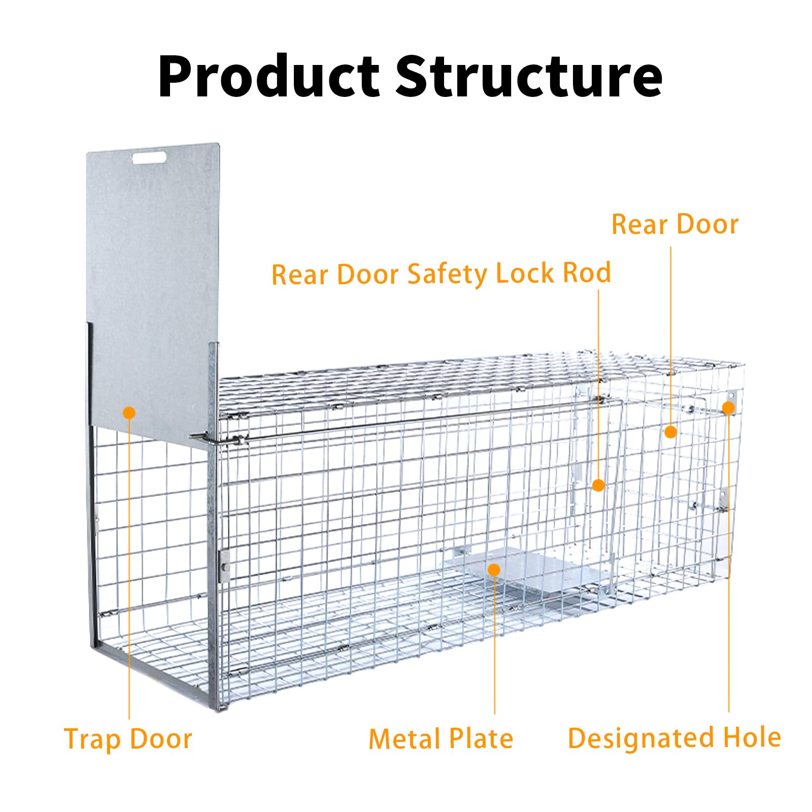 57" Large Humane Live Animal Trap,Collapsible Large Animal Catcher Cage,Cage Traps for Large Dogs up to 55 pounds,Foxes,Coyotes,Bobcat,Similar Sized Animals