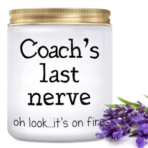 coach candle funny coach gifts for women men for mothers day from student - 7oz coach’s last nerve lavender scented soy candle - unique birthday christmas gifts for coach female male