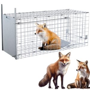 42" Large Humane Live Animal Trap,Collapsible Large Animal Catcher Cage,Cage Traps for Large Dogs up to 38 pounds,Foxes,Coyotes,Bobcat,Similar Sized Animals