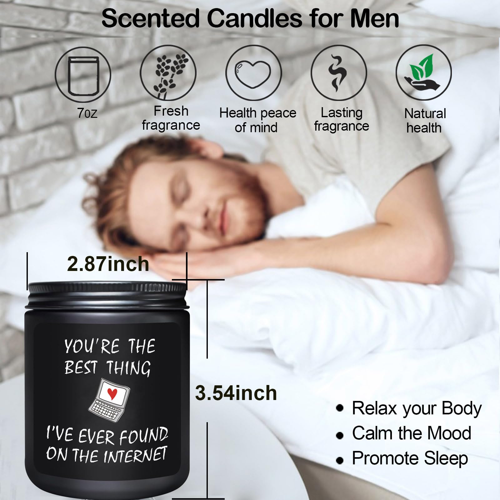 Funny Gifts for Men, Gifts for Him, Christmas Gifts for Boyfriend Men, Anniversary Romantic Gifts for Him Boyfriend Husband,Candles Gifts for Men, Long Burning & Highly Scented