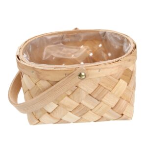 parliky wooden easter basket natural rattan basket houseware storage basket wicker woven basket flower basket storage baskets wood chip woven woodchip basket baby bamboo storage box boy