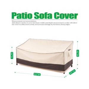 F&J Outdoors Patio Furniture Covers X-Large 3-Seater Waterproof Outdoor Sofa Cover, 92"Wx42"Dx42"H