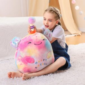 24 lnch Happy Birthday Axolotl Stuffed Animal Birthday Plush Toy Plushies Pillow Soft Plushie Doll Gifts for Girls Boys Christmas Decoration