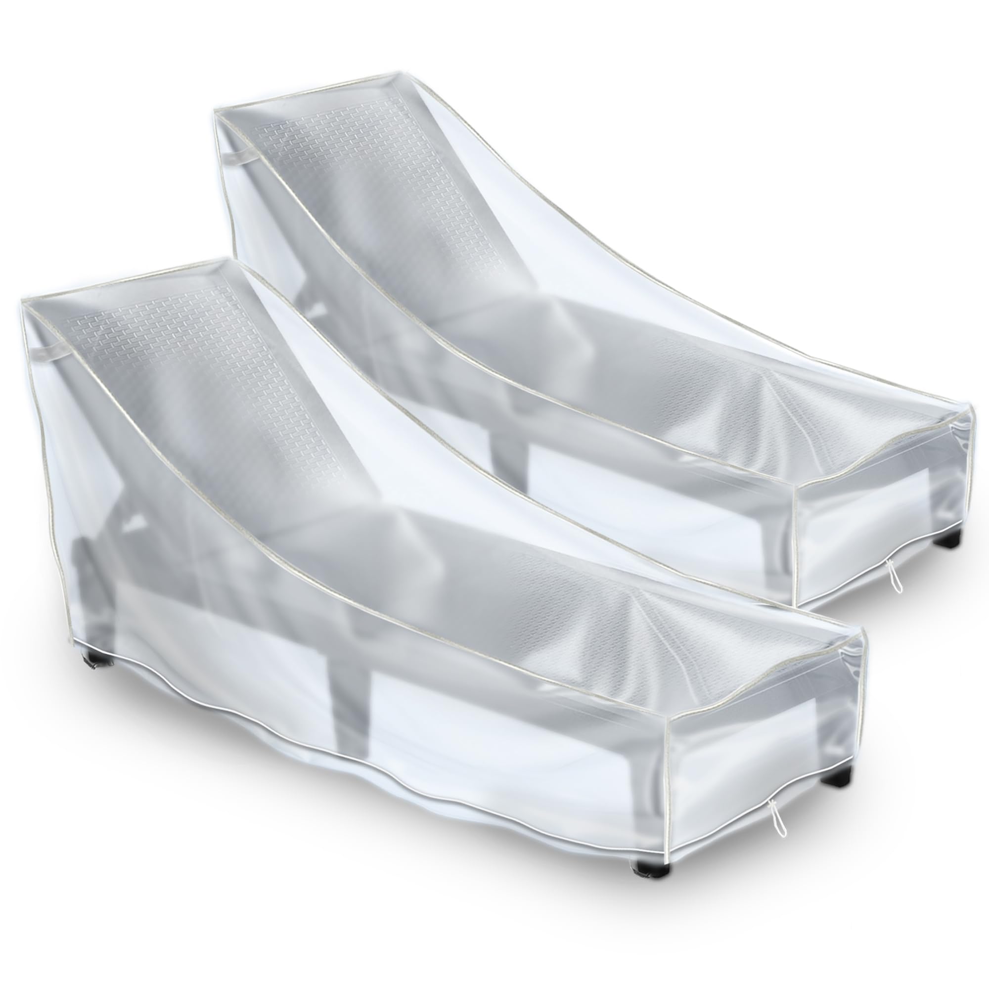 IndigoTempest9 Patio Chaise Lounge Covers, PVC Outdoor Furniture Covers, Pool Lounge Chair Cover, 2 Pack (Frosted, 76L x 32W x 32H inches)