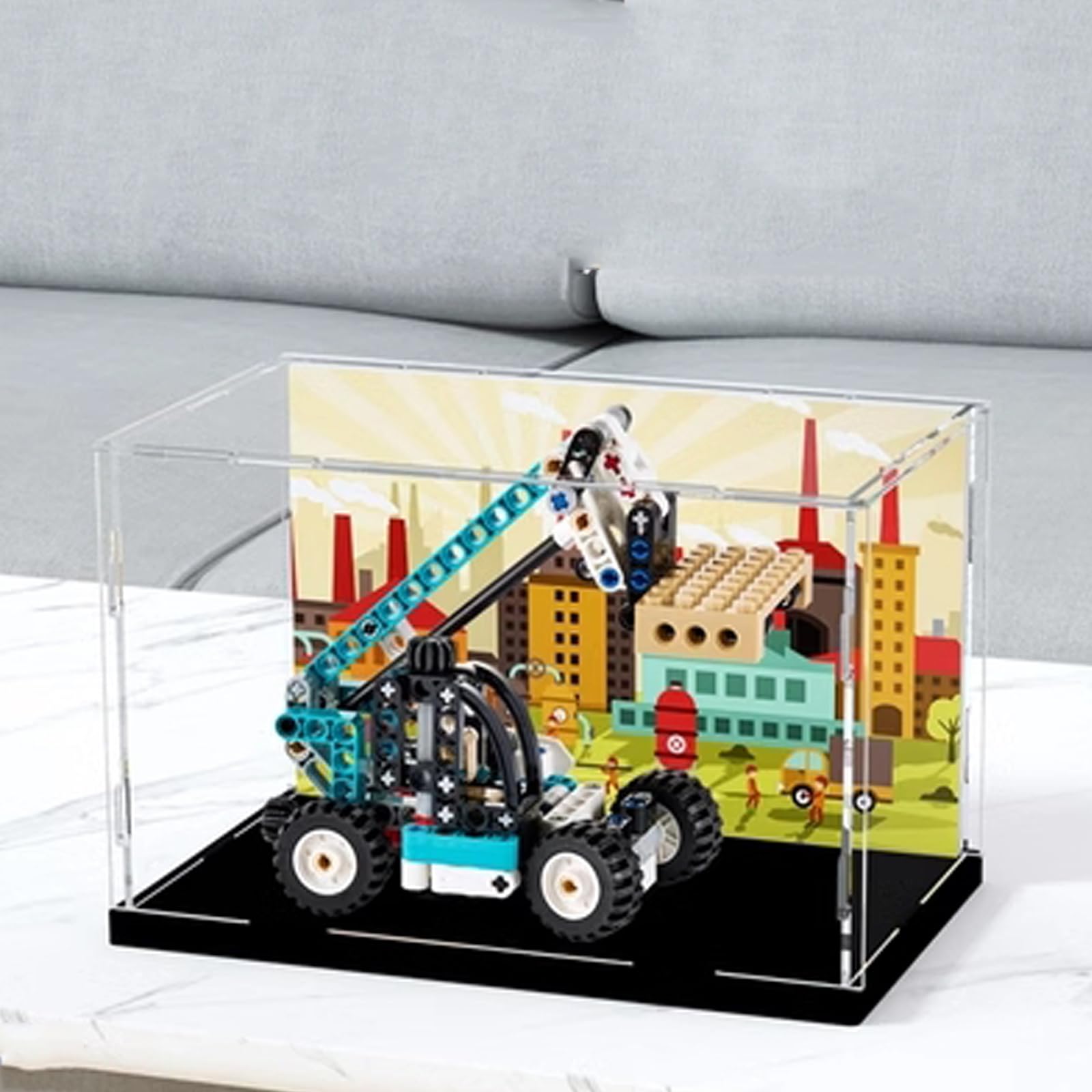 Acrylic Display Case Box Compatible Lego 42133 Telescopic Boom Forklift Model, Protection, Dustproof Display Case Gift Model, Transparen,Compatible with Lego (Only Display Case )