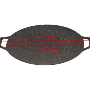 YIKANGHENG Thin Korean Grill Pan, 9 Inch Iron with Non-stick Coating Baking Tray on Heating Stove for Home, Party Travel and Outdoor (9 inch)