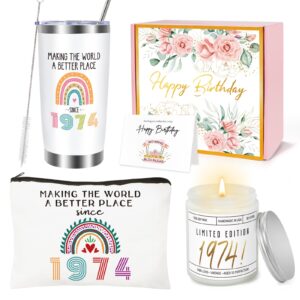 50th birthday gifts for her, 50th birhtday gifts for women, women 50 gifts, 50th gift baskets, unique funny 50th birthday ideas, 50 years old gifts for sister friend mom wife coworker born in 1974