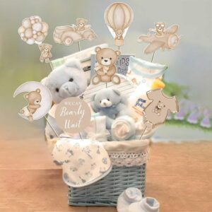 Zliisang 16Pcs Bear Baby Shower Centerpieces for Cake Table Decorations We Can Bearly Wait Baby Shower Decorations for Boy Bear Cake Toppers Bearly Wait Baby Shower Party Decorations