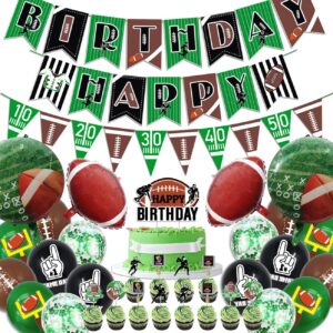 football party decorations, football birthday party decorations, sports party supplies set include happy birthday banner, football balloon, football cake topper for for kids birthday football party