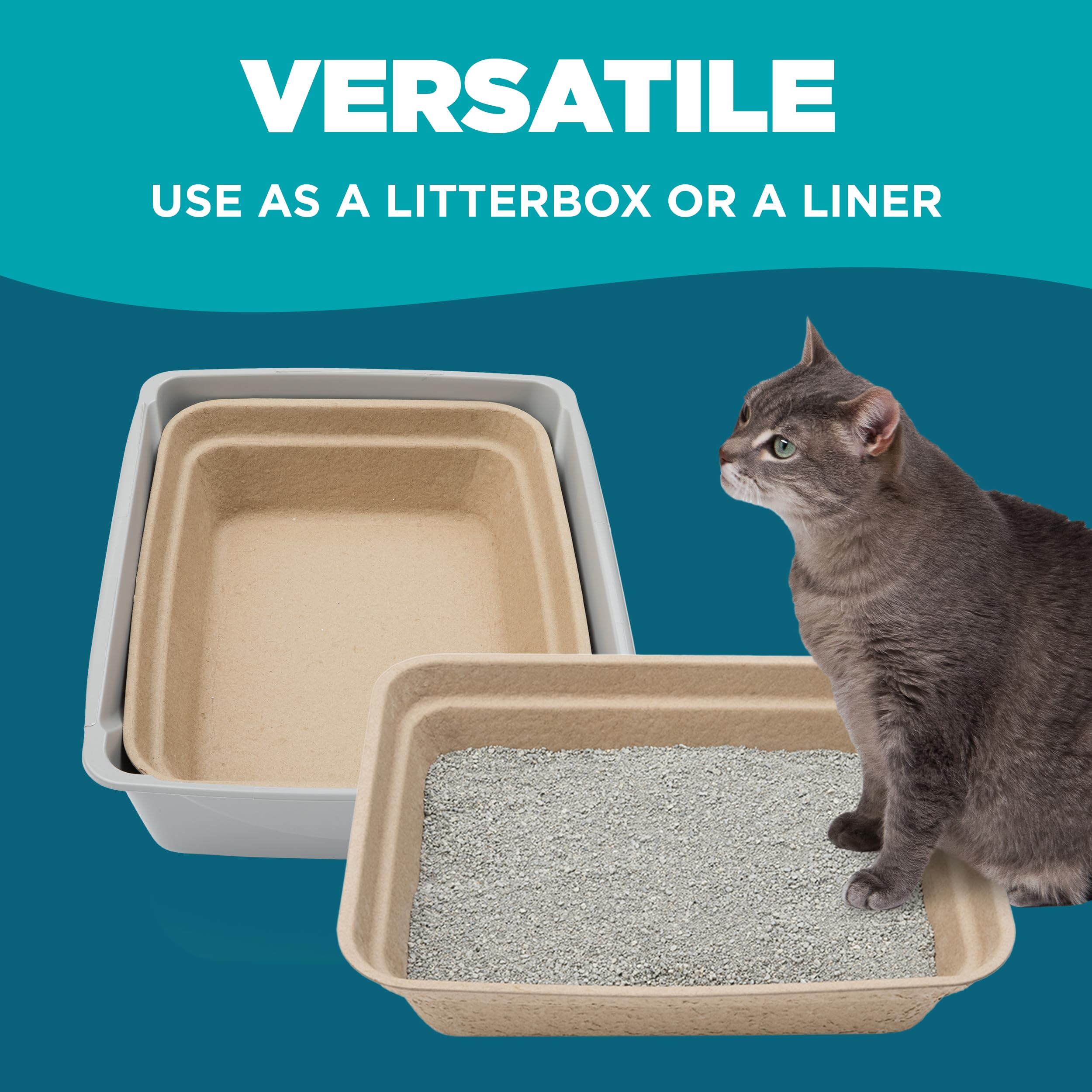 LumaKa Pets Disposable Litter Box: 5-Pack/Large - Disposable Litter Box for Cats, Rabbits, Guinea Pigs, or Travel - Extra Thick, Very Sturdy, Odor & Leak Resistant & Biodegradable