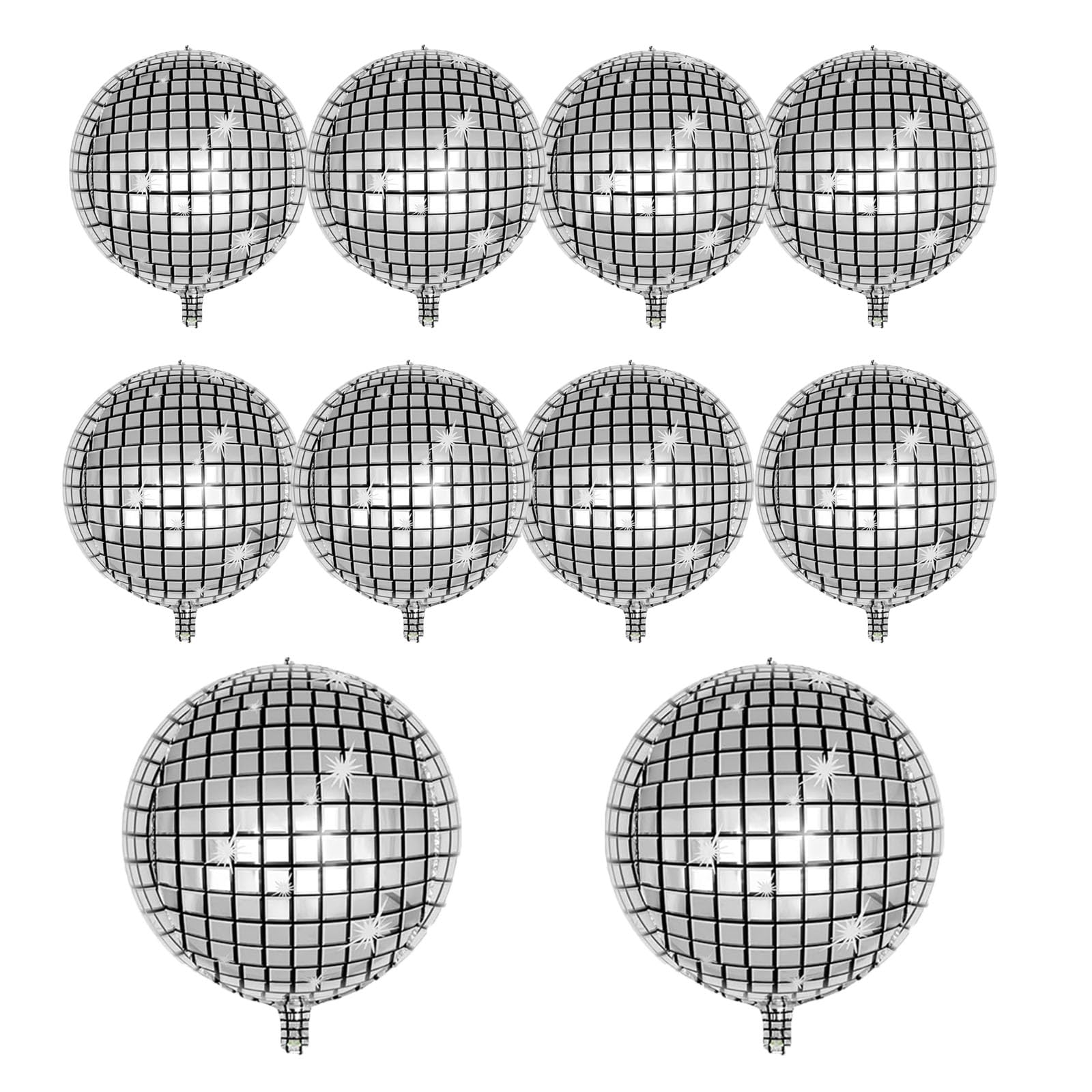 10 PCS Silver Disco Balloon 4D Round Balloon 70s 80s 90s Theme Disco Balloon Decorations Bachelorette Party Birthday Party Supplies