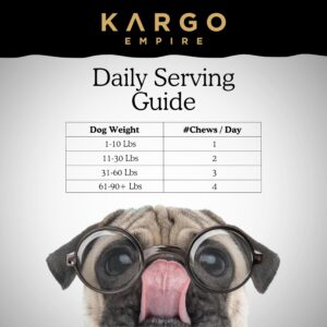 Kargo Empire Probiotic Dog Supplement – Supports Digestion & Healthy Immune System – Helps with Gut Health, Itchy Skin, Seasonal Allergies, and Yeast – 4 Billion CFU’s/2 Chews – 140 Soft Chews