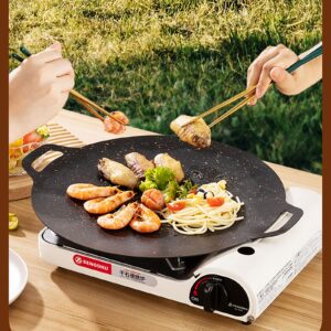 YIKANGHENG Thin Korean Grill Pan, 9 Inch Iron with Non-stick Coating Baking Tray on Heating Stove for Home, Party Travel and Outdoor (9 inch)