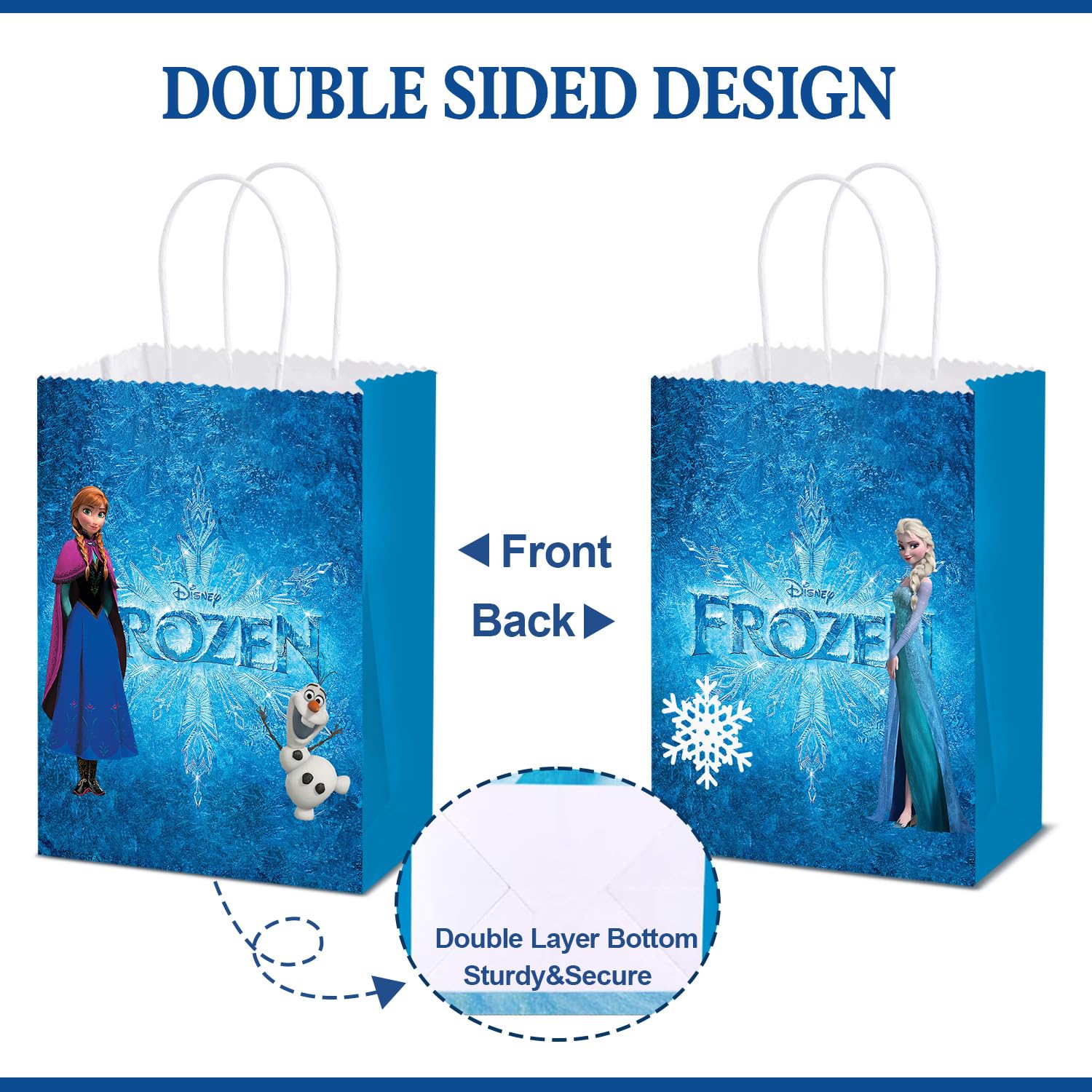 yaxundabcg Ice and Snow Queen Princess Party Bags for Birthday Party Supplies | Froze Princess Birthday Decorations Magic Princess Themed Party Gift Bags Party Favors Bags(12PCS).